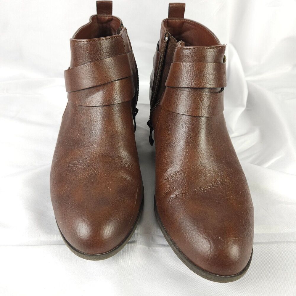 Lauren Blakwell Penelope Side Zip Booties Brown Womens US 8 - Picture 1 of 10